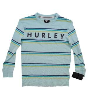 Hurley Boys Blue Striped Long Sleeved Shirt Size Small